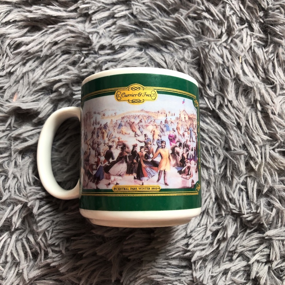 Currier & Ives Christmas 1862 Central Park Mug